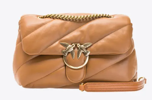 PINKO 1P22JCY7SRL58Q WOMEN'S PUFF BAG-CUOIO