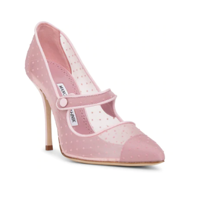 MANOLO BLAHNIK SCARPE CAMPARIMESH 421 0987 0005 ROSA 10.5CM