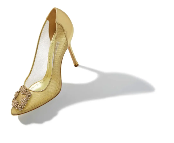 MANOLO BLAHNIK SCARPE HANGISI 421 1146 0001 ORO 10.5CM
