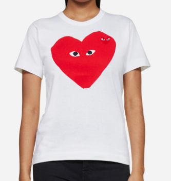 COMME DES GARCONS PLAY T-SHIRT P1T219/WHITE