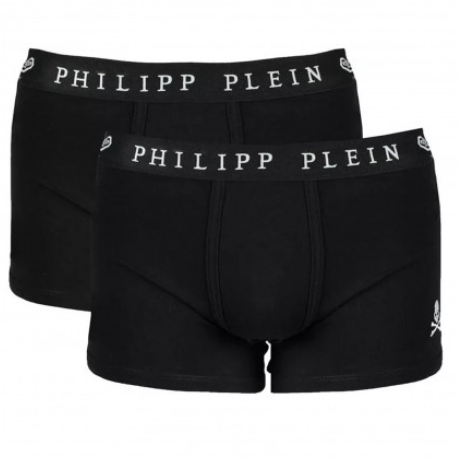 Philipp Plein Men's Uupb01 99 Pack of 2 Boxer Shorts Nero
