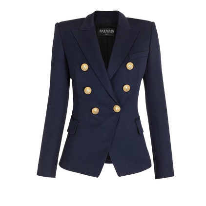 BALMAIN WOMEN'S YF1SG000WB08 6UC MARINE BLAZER