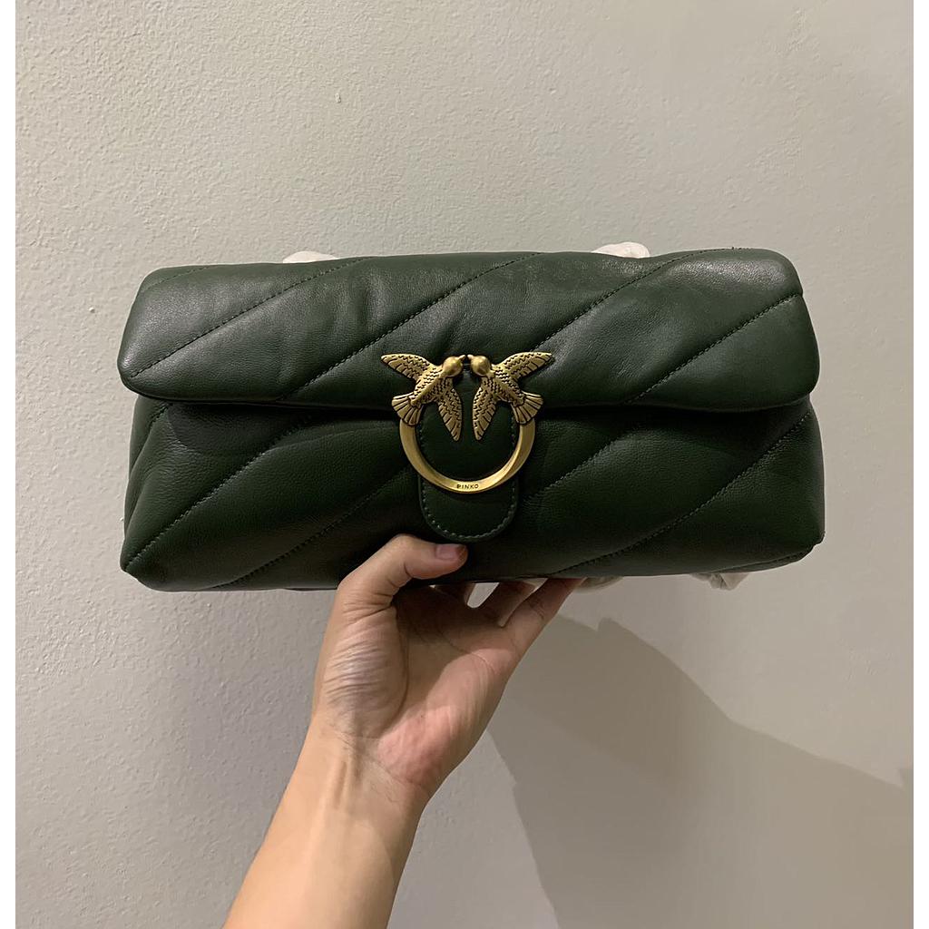 PINKO 1P22QY A03J X67Q PUFF BAGUETTE MAXI QUILT -VERDE