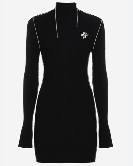 OFF WHITE OWHI063F22KNI001 BLACK DRESS