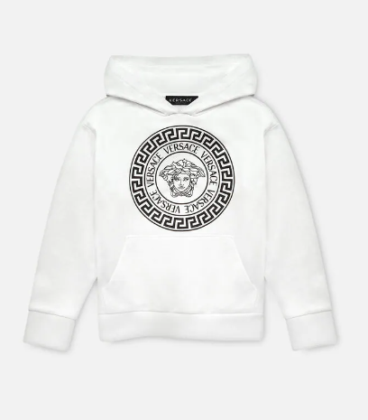 VERSACE KIDS 1001677 1A04727 KIDS SWEATSHIRT WHITE (8A-14A)