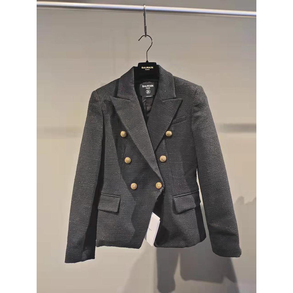 BALMAIN BS2A34 I0138 KIDS SUIT JACKET BLACK GOLD