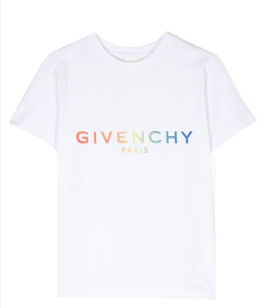 GIVENCHY H25412 10P KIDS T-SHIRT WHITE(8A-12A) LOGO COLOR