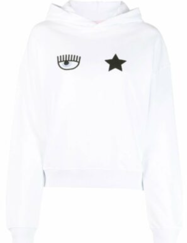 CHIARA FERRAGNI 74CBIT10 CTF02 EYE STAR SWEATSHIRT WHITE