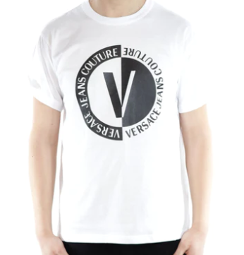 VERSACE JEANS COUTURE 74GAHI07 CJ00I MAN T-SHIRT WHITE 
