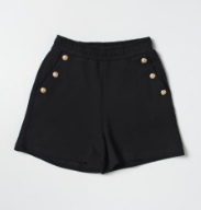 BALMAIN KIDS BS6S09 Z0001 GIRLS JERSEY SHORTS BLACK 8A-10A 