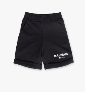 BALMAIN KIDS BS6S19 Z0001 BOYS JERSEY SHORTS BLACK 8A-10A