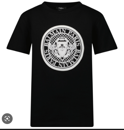 BALMAIN KIDS BS8R71 Z0057 BOYS T-SHIRT BLACK 8A-10A