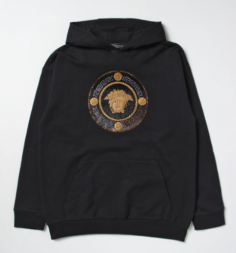VERSACE KIDS 1006752 1A07285 KIDS SWEATSHIRT BLACK GOLD