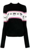 CHIARA FERRAGNI 75CBFM09 CMH30 899 BLACK MAXLOGOMANIA SWEAT 