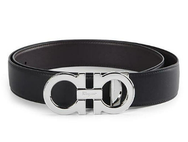 FERRAGAMO 679710 686671 ARGENTO LUCIDO BLACK/BROWN MEN'S BELT