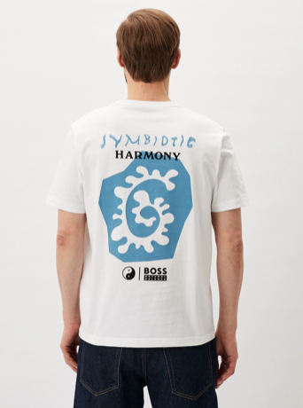 HUGO BOSS 50515357 100 T-SHIRT STAMPA BIANCA