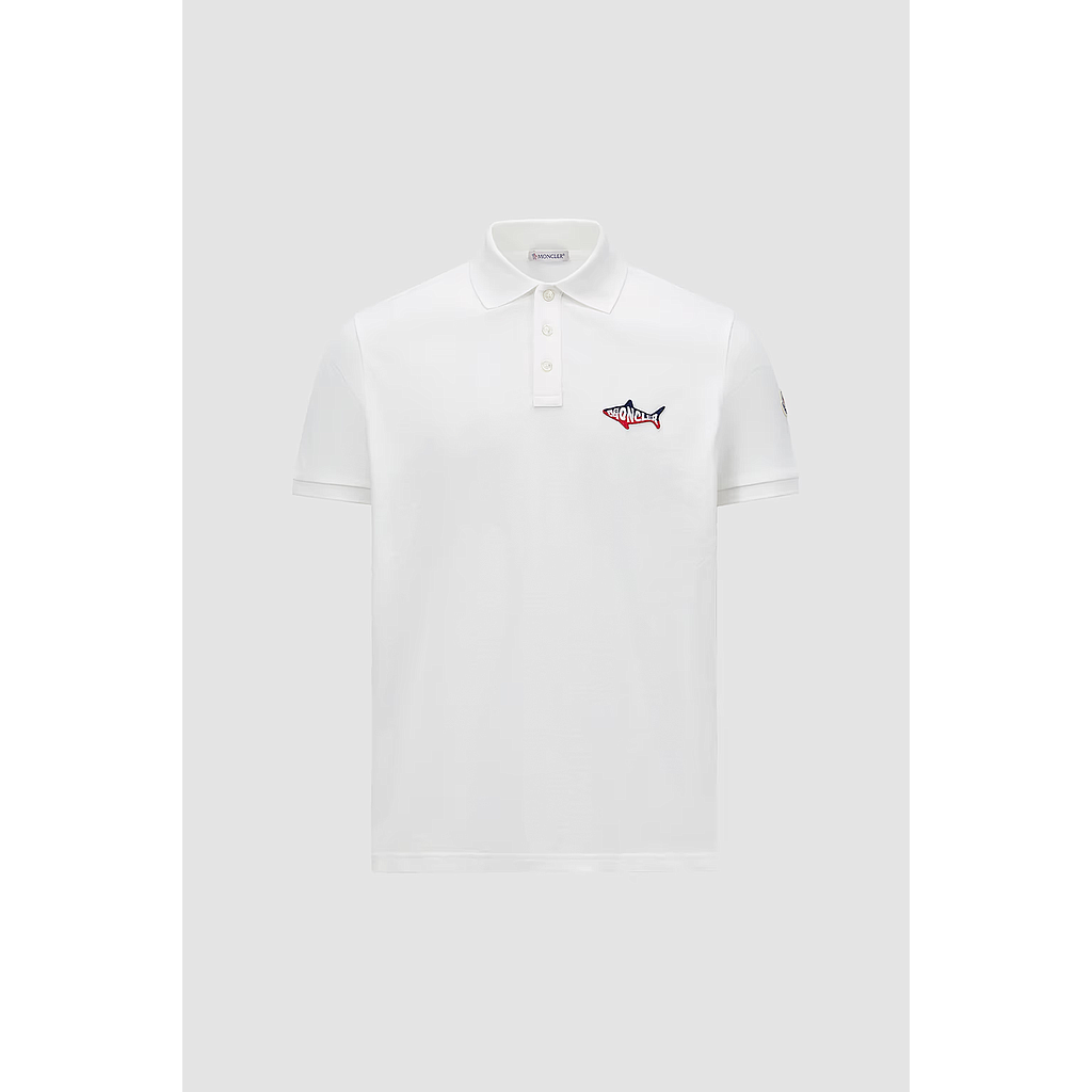 MONCLER 8A00012.89A16 MEN'S POLO WHITE