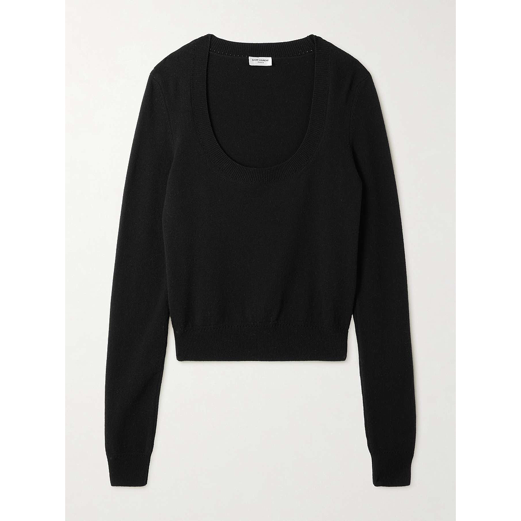 YSL SAINT LAURENT 800712Y76FL 1000 WOMEN'S KNITWEAR BLACK HK