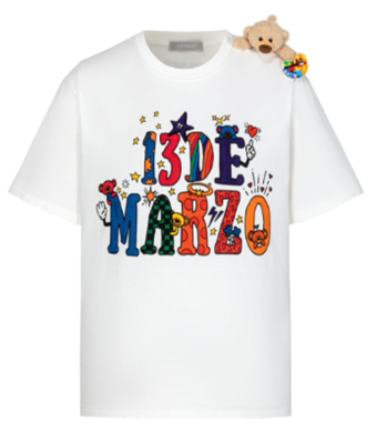 13DE MARZO MZ2504601 DIY COLOUR-FILL T-SHIRT WHITE 1963 