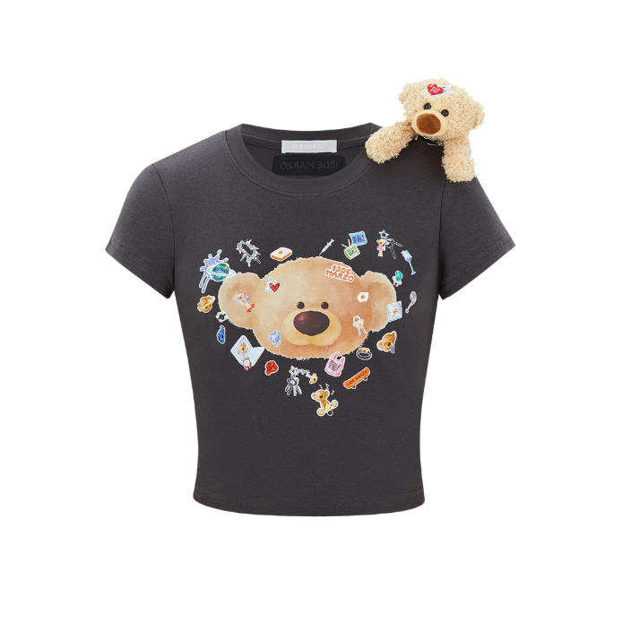 13DE MARZO 2086 BEAR STICKERS TOP GREY