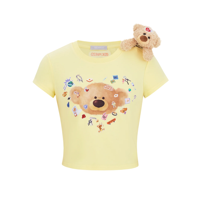 13DE MARZO MZ2505203 BEAR STICKERS TOP YELLOW