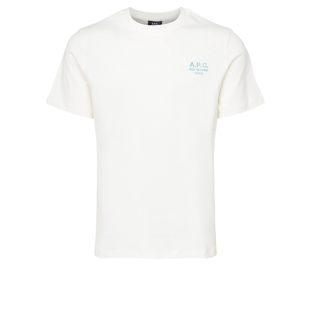 A.P.C. COHBU.M26388 MEN'S T-SHIRT WHITE/BLUE