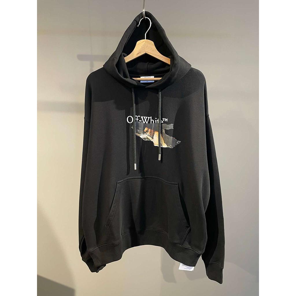 OFF WHITE OMBB085F25FLE010 1001 MEN'S HOODIE BLACK