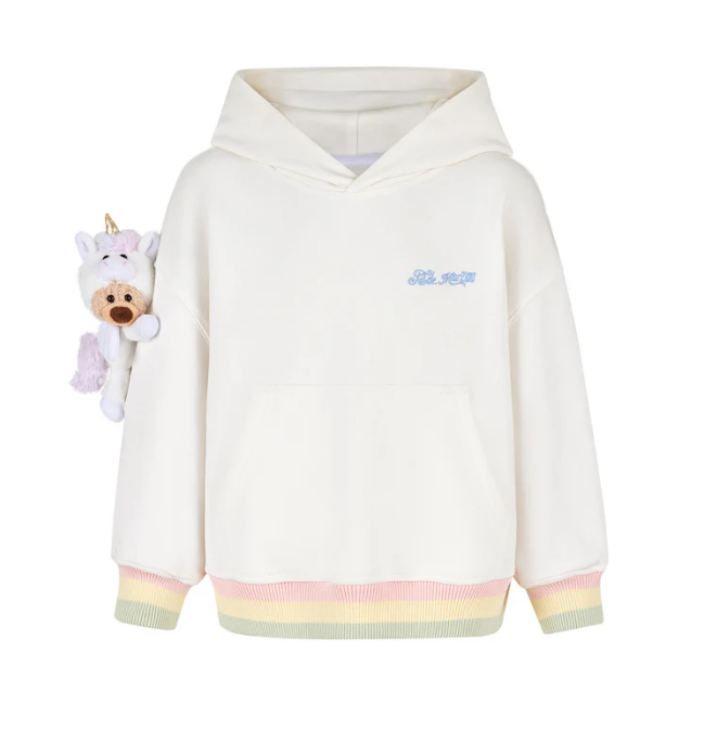 13DE MARZO 2082 KID'S UNICORN BABYBEAR HOODIE WHITE