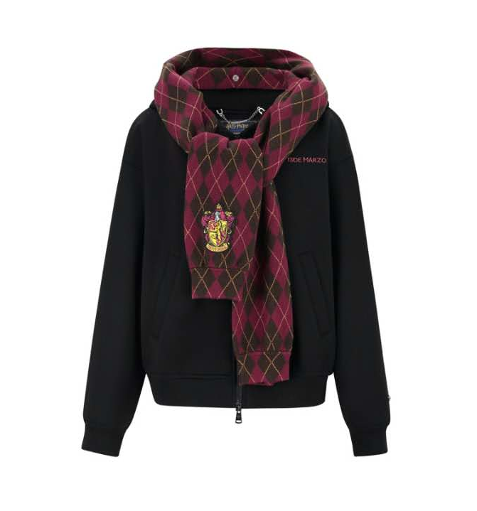 13DE MARZO MZ2505901 HOGWARTS FOUR  HOUSES BEAR ZIPPER HOODIE GRYFFINDO BLACK 2116 