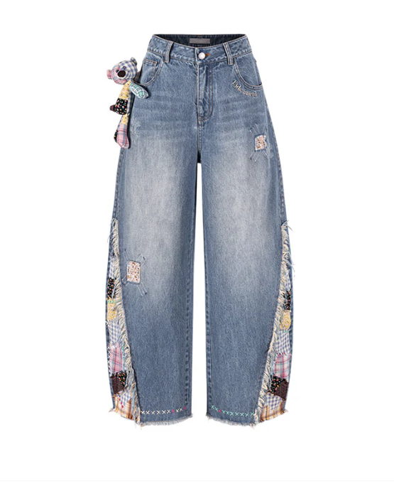 13DE MARZO MZ2508601 BEAR PLAID BLADE JEANS BLUE CT