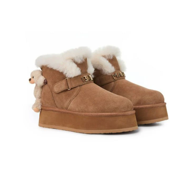 13DE MARZO BEAR PLUSH SNOW BOOTS KHAKI CT
