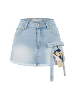 13DE MARZO MZ2602501 SAILOR BEAR DENIM SKIRT BLUE