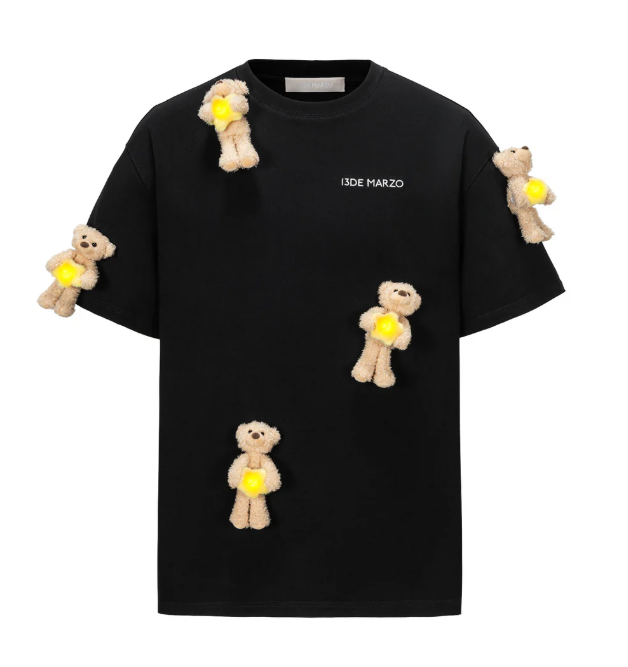 13DE MARZO MZ2606301 LUMI STAR BEAR T-SHIRT BLACK