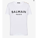 BALMAIN AF1EF005BB02 WOMEN GAB BLANC NOIR CLASSIC TEE NOTA