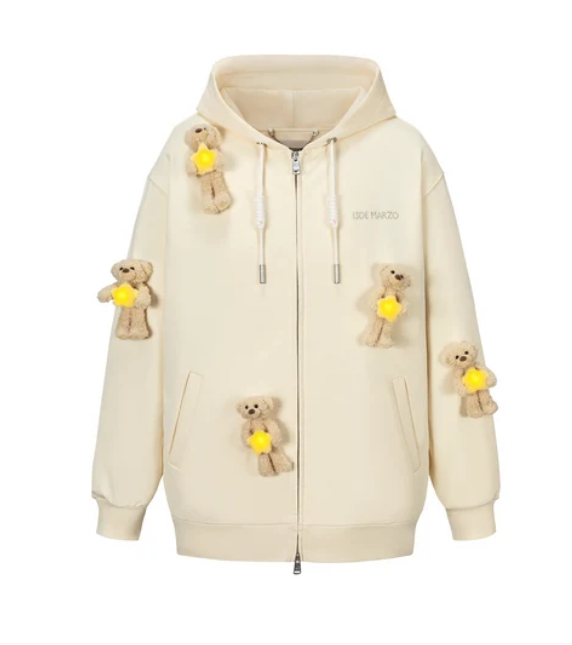 13DE MARZO MZ2610002 LUMI STAR BEAR ZIP HOODIE BEIGE