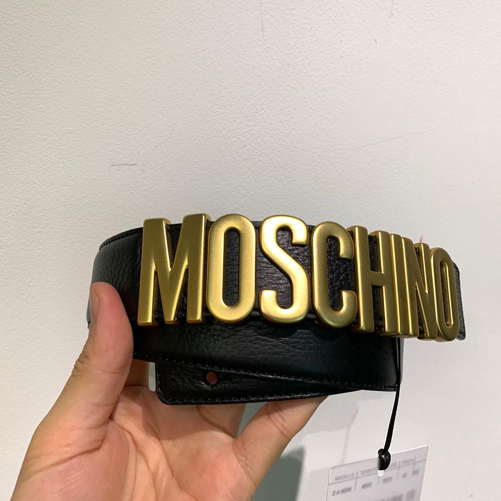 MOSCHINO 8009 8003 0555 - 3 CM PELLE OPACO - GOLD WOMEN BELT