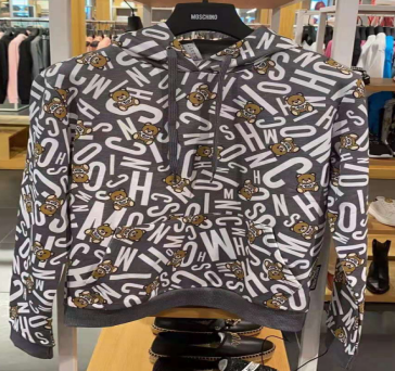 MOSCHINO FELPA GIROCOLLO FULL ORSO 1720 9005 1506 GRIGIO