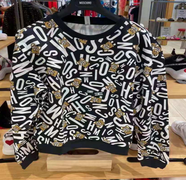 MOSCHINO FELPA GIROCOLLO FULL ORSO 1720 9005 1555 NERO