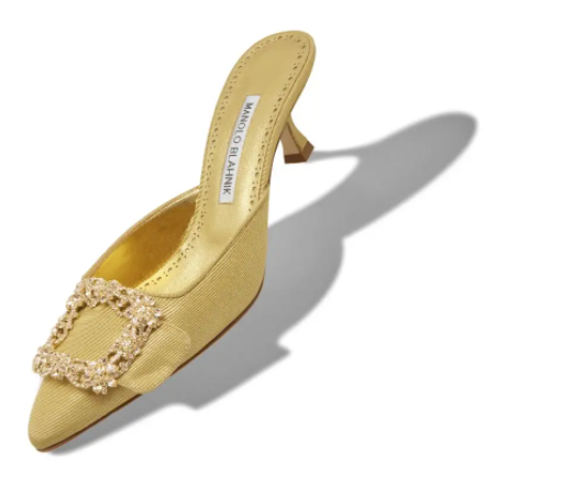 MANOLO BLAHNIK SCARPE MAYSALE CRYSTAL 421 1118 0001 ORO