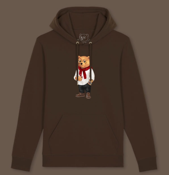 BARON FELPA CON CAPPUCCIO BIOLOGICA FILOU XLVIII. – THUNDER BLACK UNISEX HOODLE (副本)