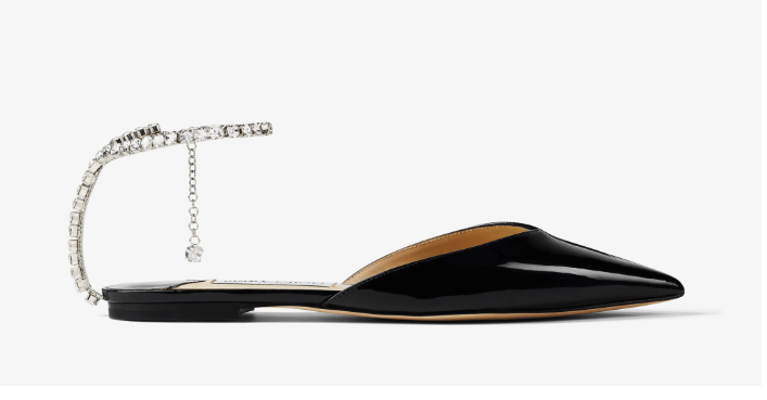 JIMMY CHOO SAEDAFLAT BOB WOMEN'S SHOES BLACK