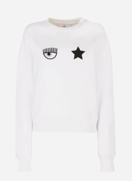 CHIARA FERRAGNI 74CBIT11 CTF02 WOMEN EYE STAR SWEATSHIRT WHITE