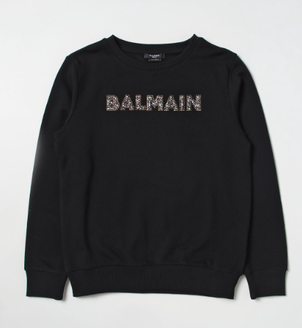 BALMAIN KIDS BS4B30 Z0001 KIDS SWEATSHIRT BLACK 8A-10A