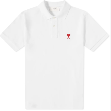 AMI PARIS BFHJ207 760100 MAN POLO WHITE
